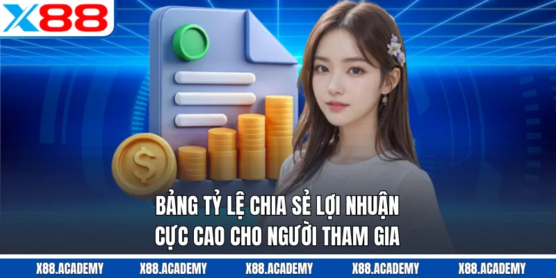 Bảng tỷ lệ chia sẻ lợi nhuận cực cao cho người tham gia