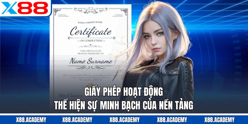 Giấy phép hoạt động thể hiện sự minh bạch của nền tảng